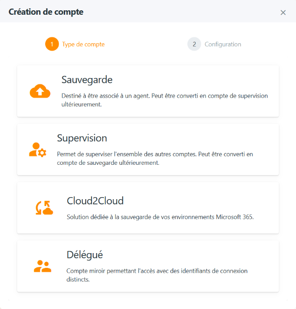 Création d'un compte Cloud2Cloud