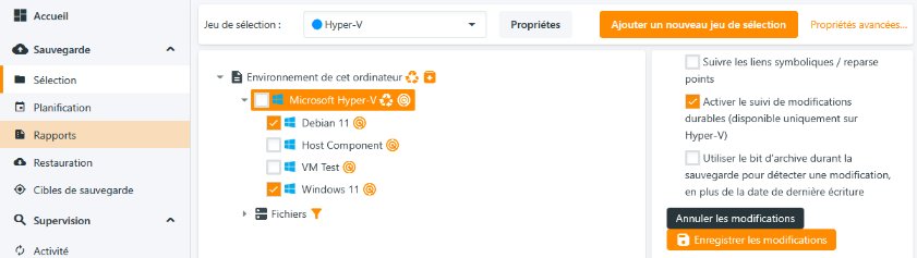 Sélection Hyper-V